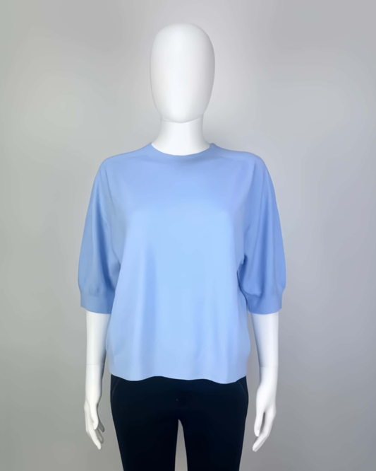 Baby Blue 3/4 Sleeve Lightweight Jumper