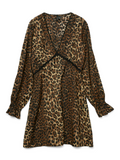 Leopard L/S V Neck Dress