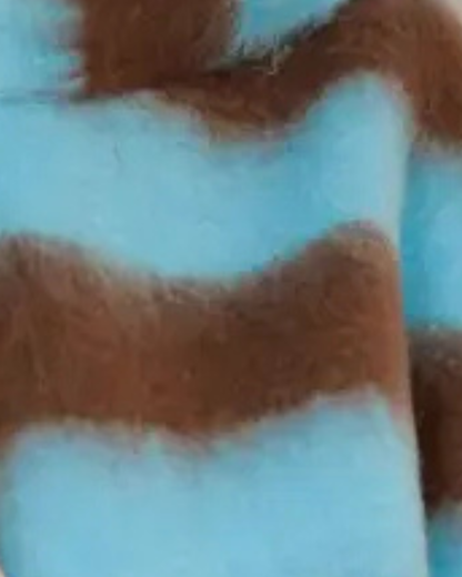 ♻️  Blue/Brown Cosy Striped Winter Scarf