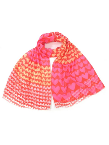 Pink & Red Hestia Heart Scarf