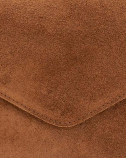 NEW Grey Suede Leather Clutch Bag