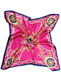 Fuchsia Lion Pattern Silk Touch Square Scarf