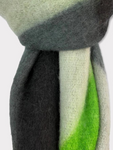 Green/Grey Fluffy Scarf with Tassels