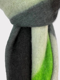 Green/Grey Fluffy Scarf with Tassels