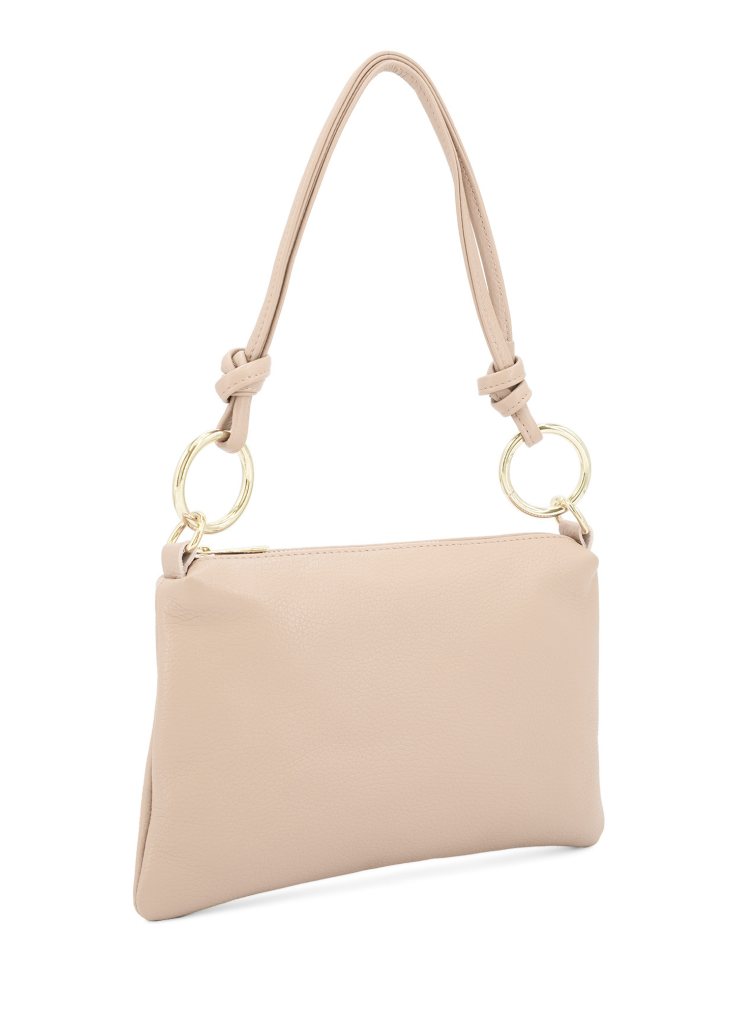 Black Leather Gold Ring Shoulder Bag