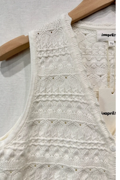 Cream Crochet Frill Edge Top