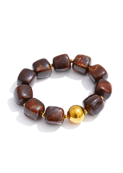 Black Chunky Acrylic Bead Bracelet
