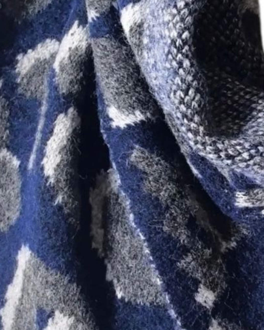 Navy Triangle Leopard Print Scarf -PRE ORDER
