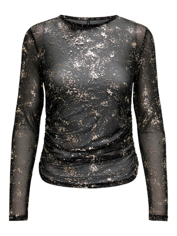 Erica Black/Gold Foil L/S Top