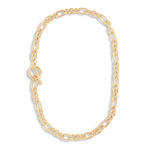 Gold Maude Curb Chain T bar Necklace