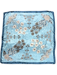 Cream Multi-Floral Pattern Silk Touch Square Scarf