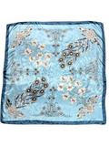 Cream Multi-Floral Pattern Silk Touch Square Scarf