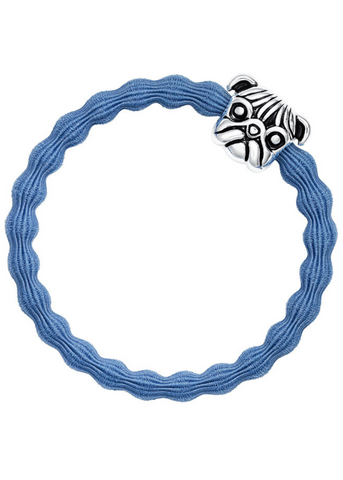 Dove Blue with Silver Dog Hair Tie or Wrist Band