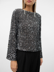 Bella Silver Sequin Top