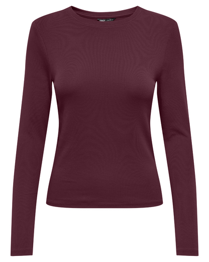 Wine Riley Basic Long Sleeve T Shirt