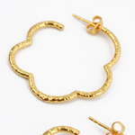 Gold Flower Hoop Earrings