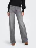 Madison Light Grey High Waist Wide Leg Jeans