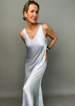 Silver Satin Slip Dress