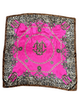 Fuchsia Leopard Print Silk Touch Square Scarf