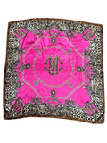 Fuchsia Leopard Print Silk Touch Square Scarf