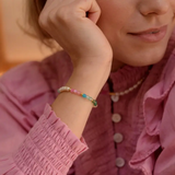 Pearl and Rainbow Bead Necklace