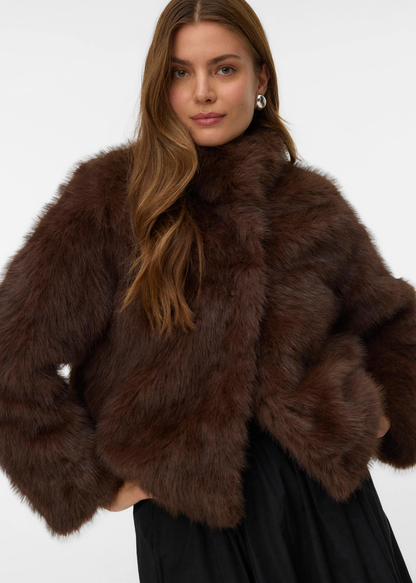 Chocolate Monroe Faux Fur Jacket