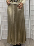 Gold Foil Metallic Pleated Skirt