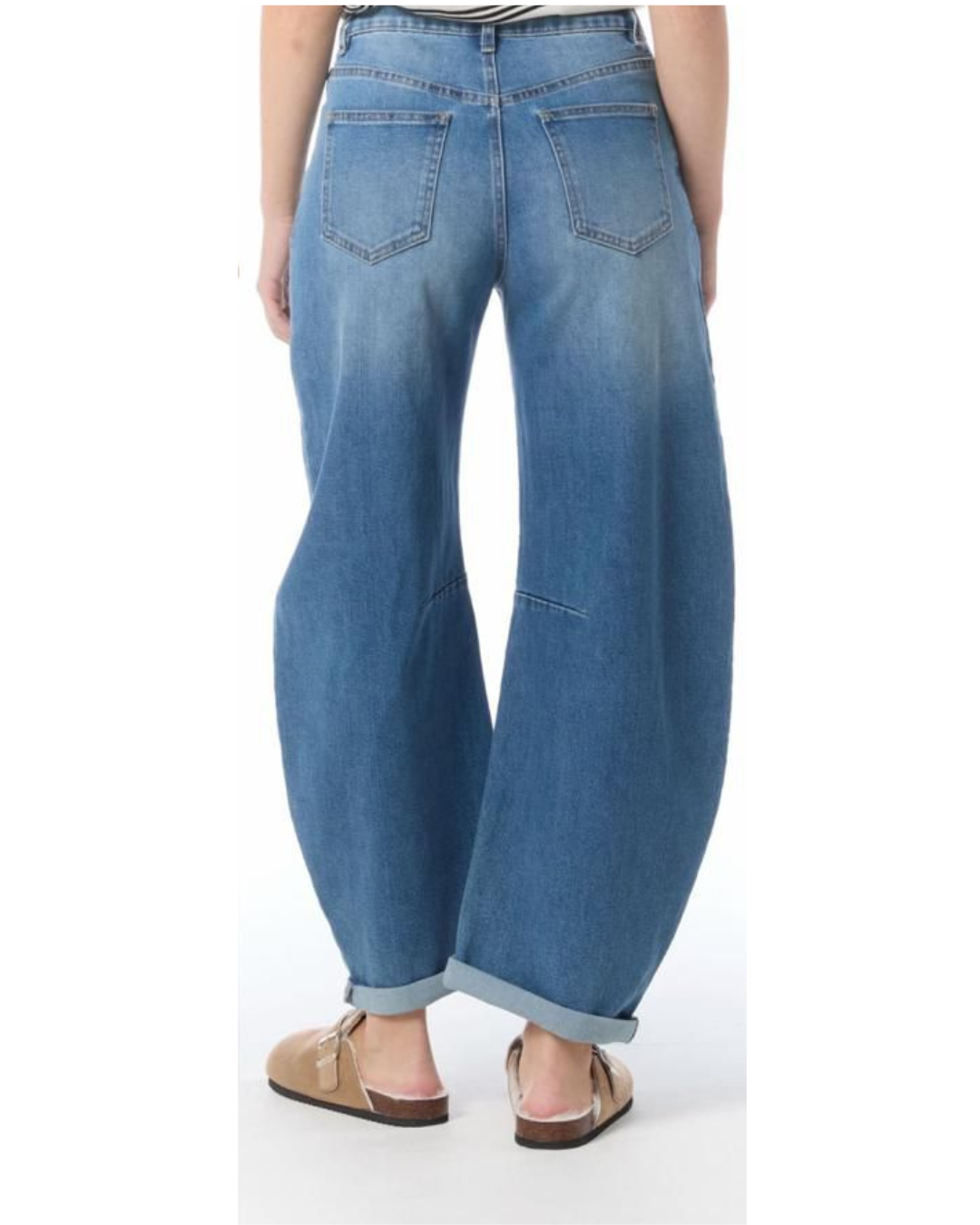 Light Denim Barrel Leg Jeans