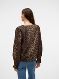 Leopard V Neck & Lace L/S Top