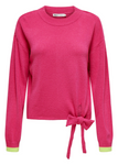 Raspberry Pink Contrast Bow Jumper