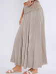 Mocha Washed Linen Panel Skirt
