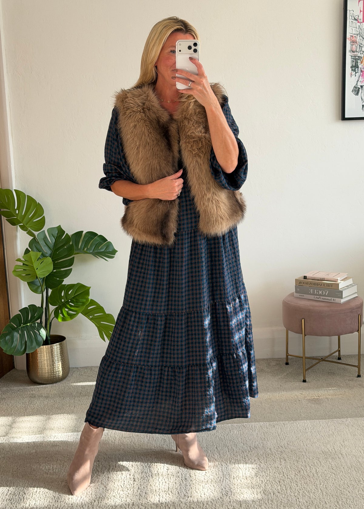 Taupe Faux Fur Gilet