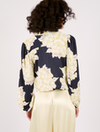 Navy & Cream Silk Mix Tremors Shirt