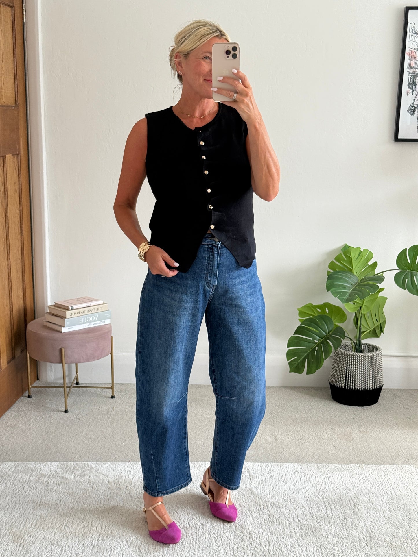 Black Tailored Knit Waistcoat