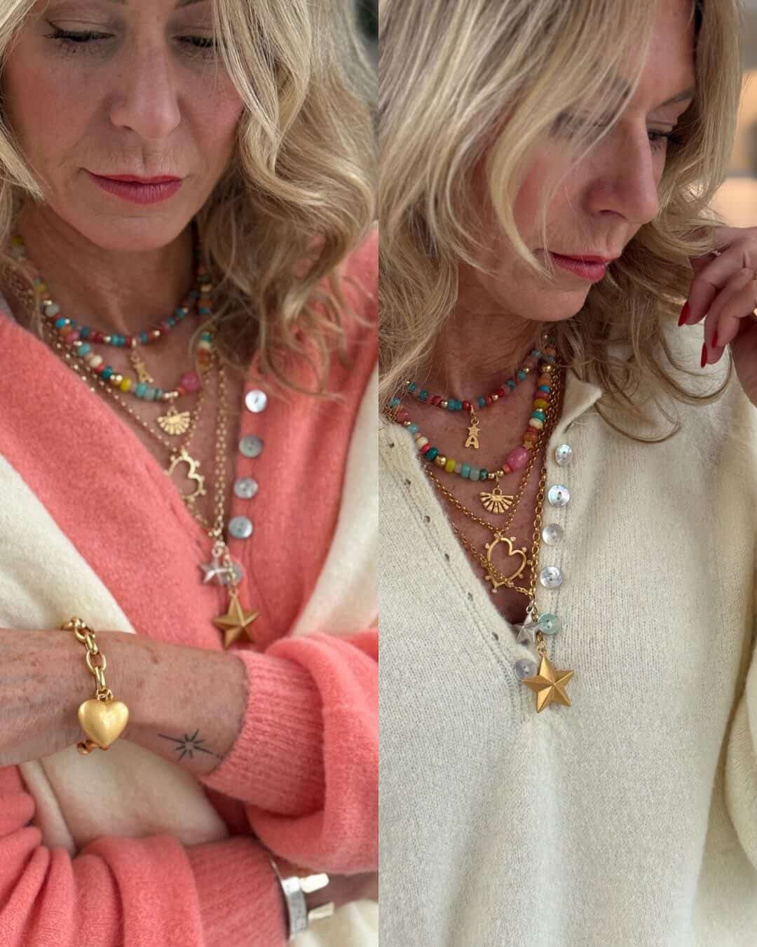 Papaya Alpaca Mix Button Jumper