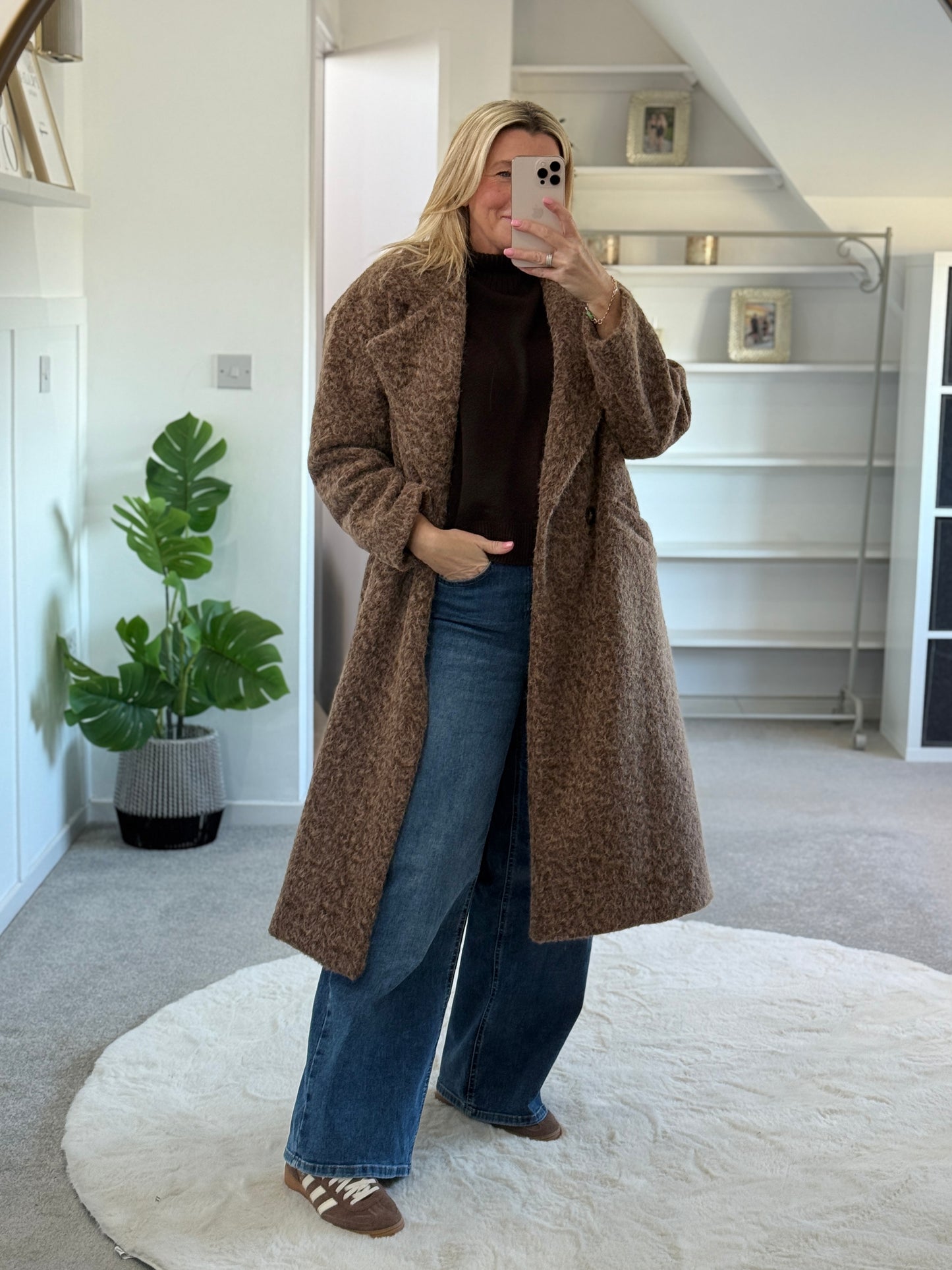 Cappuccino Double Breasted Cosy Coat