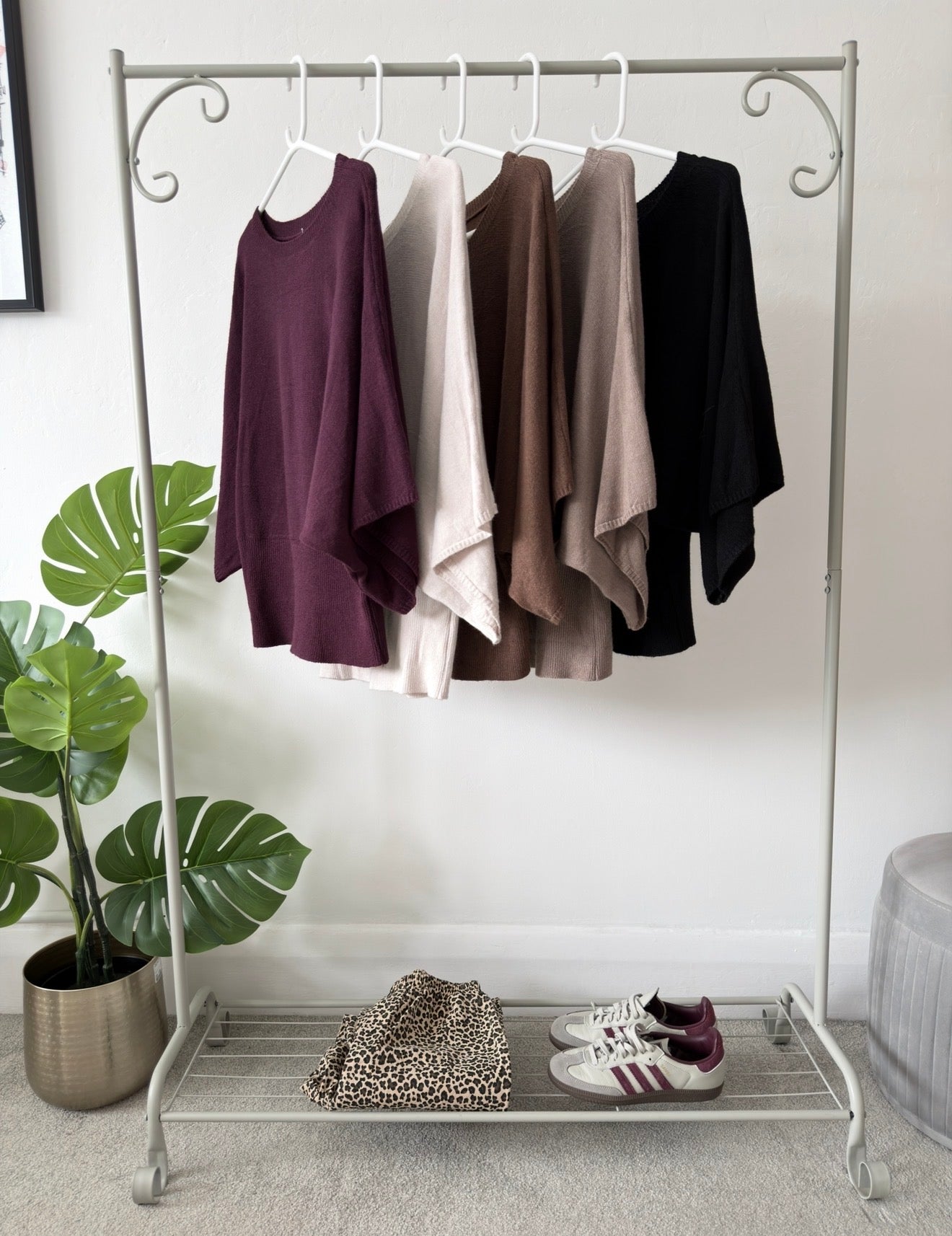 Black 3/4 Sleeve Batwing Jumper