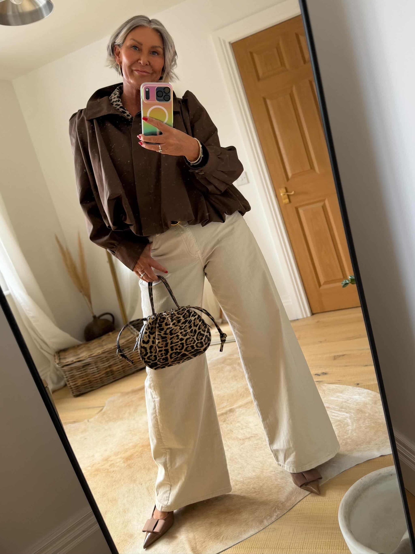Coffee Chloe Puff Sleeve Jacket