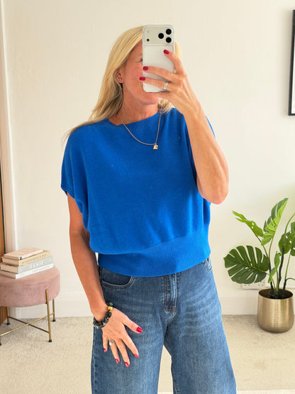 Cobalt S/Sleeve Batwing Jumper
