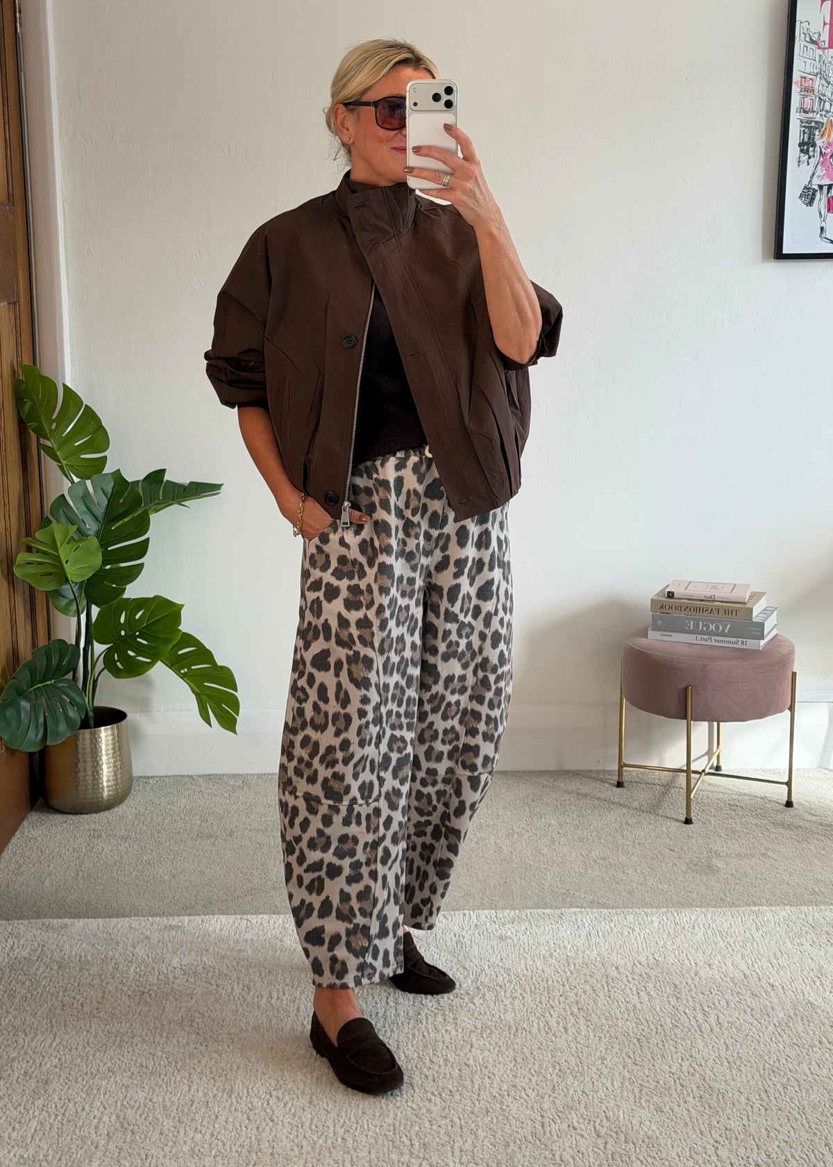 Chocolate Funnel Neck Trench Bomber Jacket