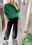 Black Sequin Star Batwing Jumper