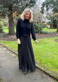 Black Pleated Jumper Dress