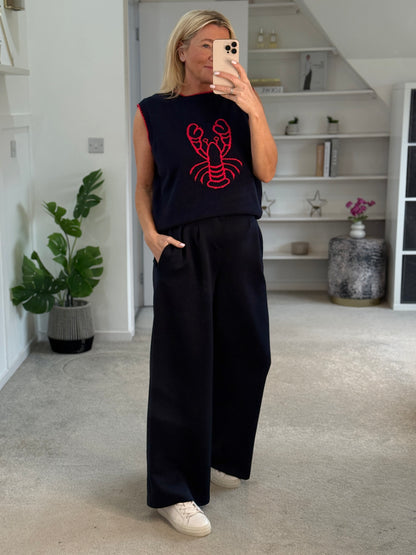 Navy/Red Lobster Motif Tank Top