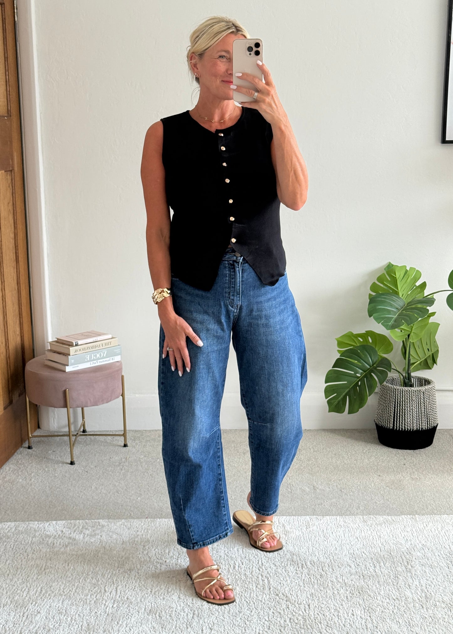 Black Tailored Knit Waistcoat