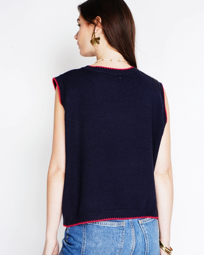 Navy/Red Lobster Motif Tank Top