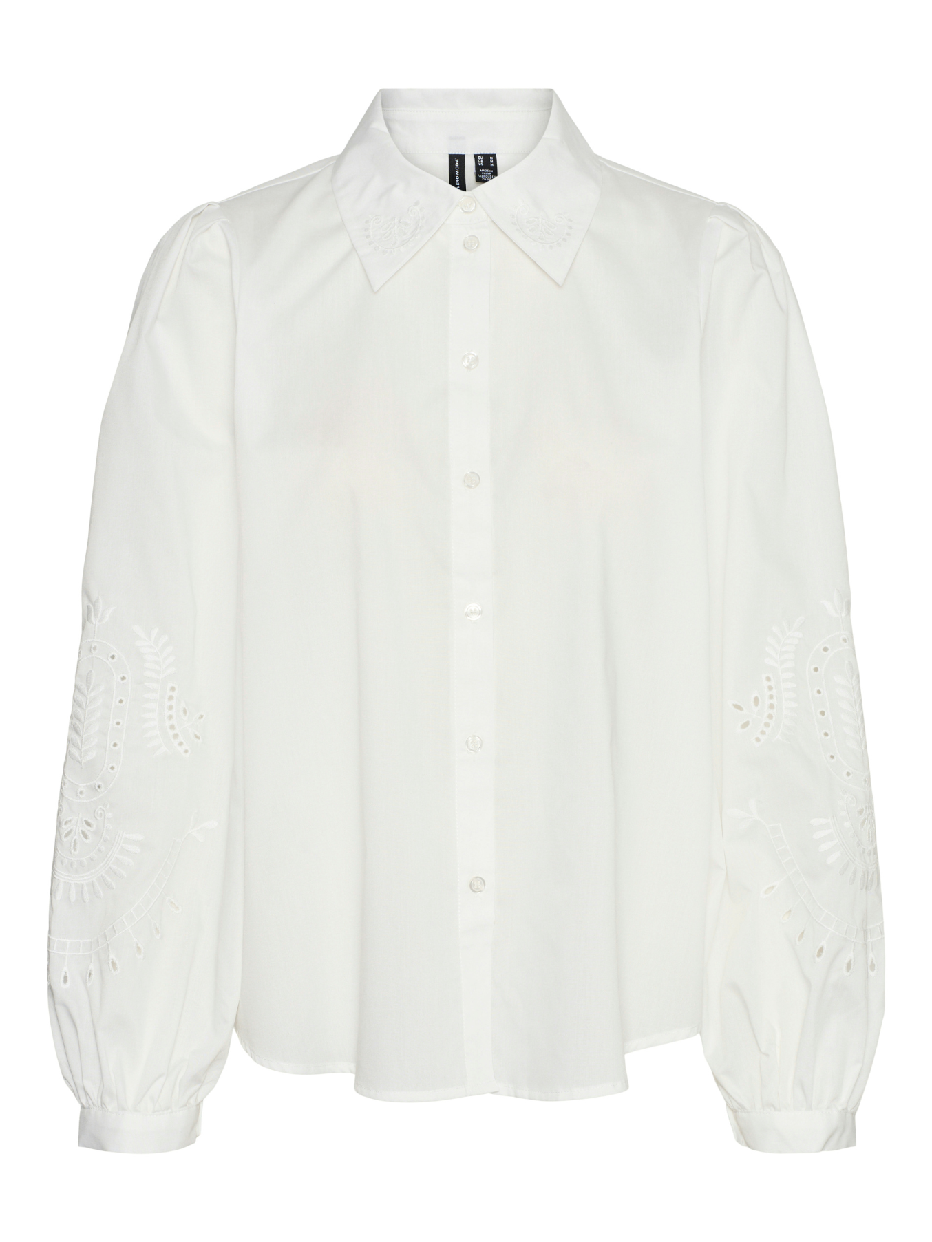 Navy Embroidery Anglaise Sleeve Blouse