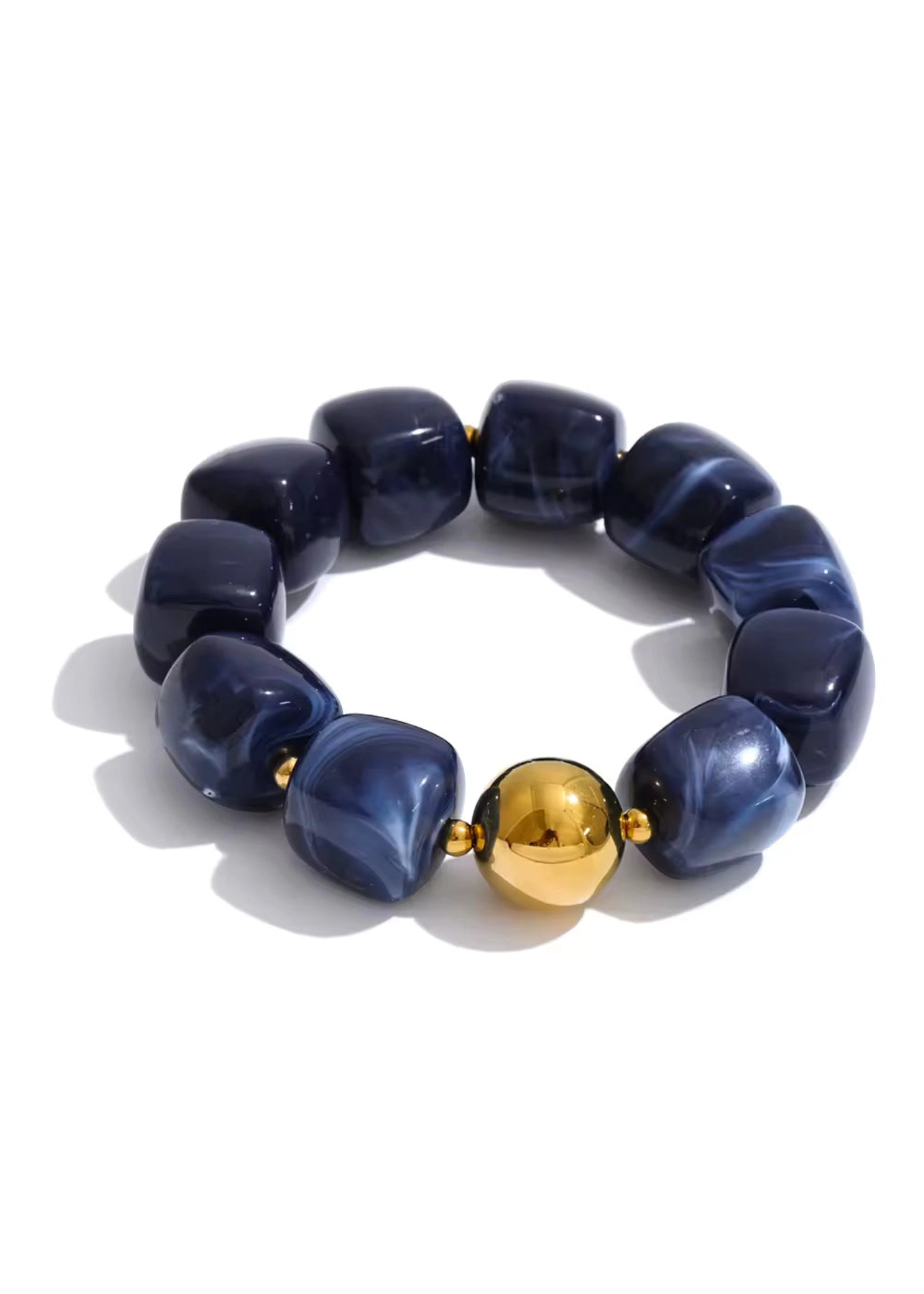 Black Chunky Acrylic Bead Bracelet