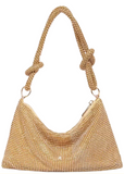 Gold Soft Crystal Shoulder Bag