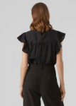 Black Frill Sleeve Top