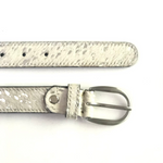 Cream/Silver SplashPony Skin Leather Belt